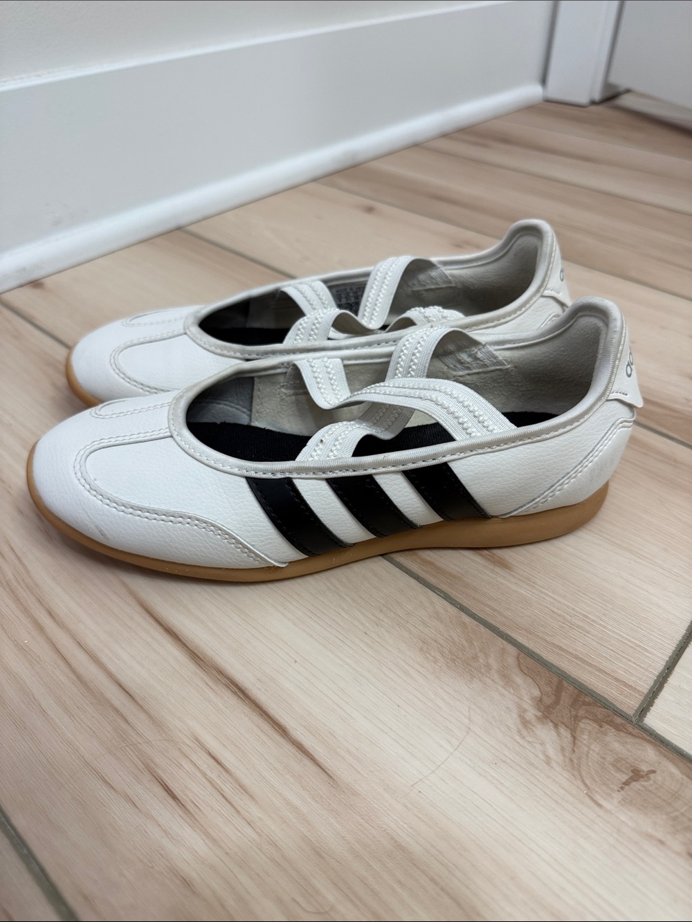 adidas White and Black Girls’ Mary Jane Sneaker